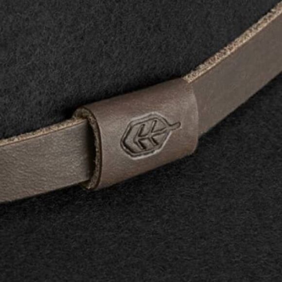 NWT New Will + Bear Calloway Black Wide Brim 100% Australian Wool Hat/Fedora S - Picture 5 of 16